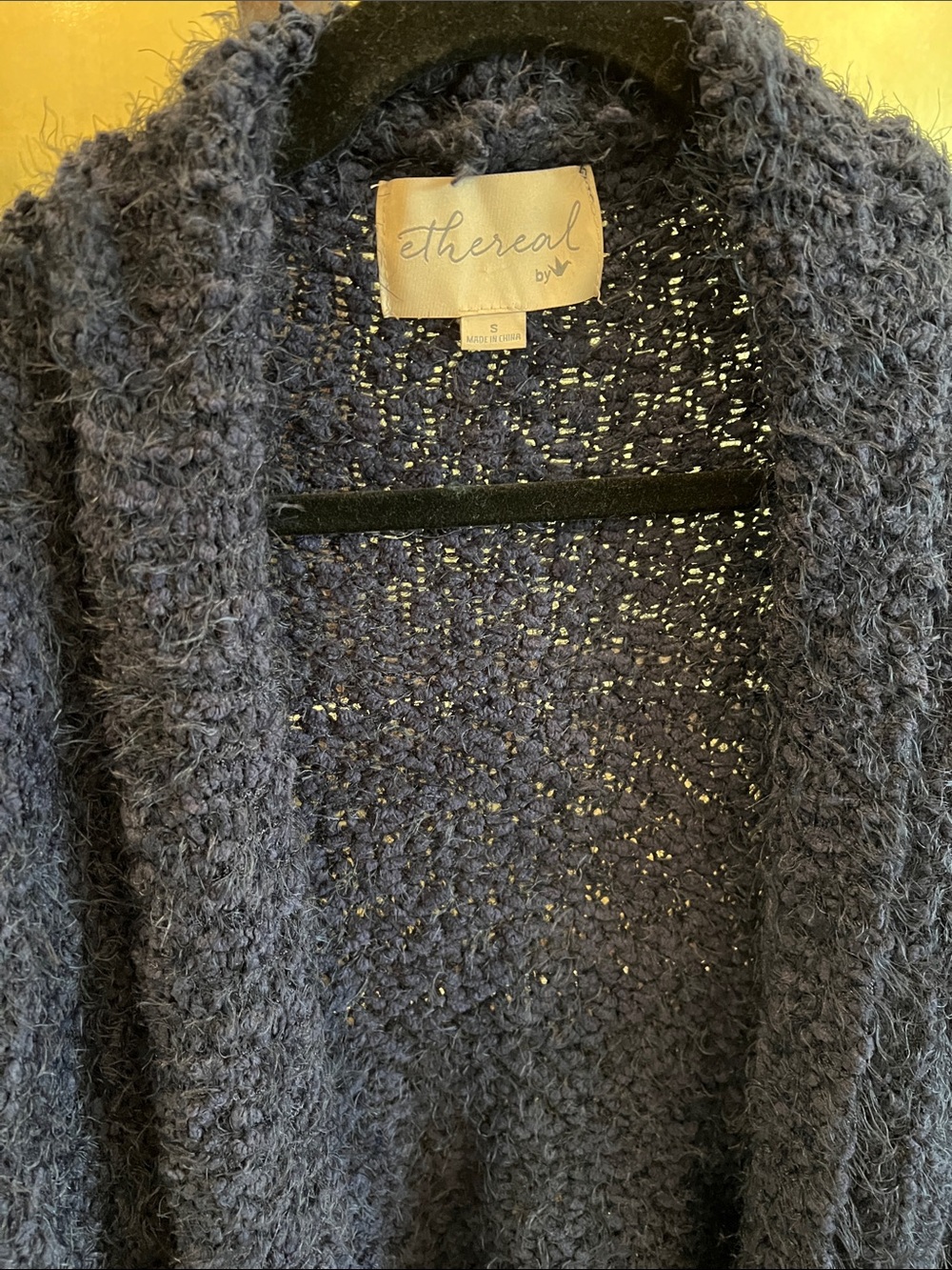 ethereal by Blue Textured Open-Front Cardigan - Dark Navy